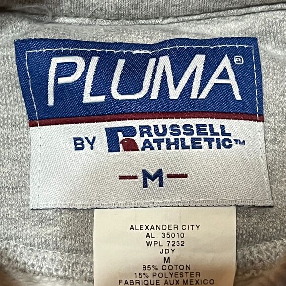 Pluma By Russell Athletics Gray Sweatshirt Long Sleeve Pullover Crewneck Medium - Picture 3 of 6